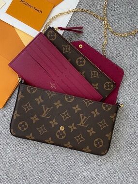 Louis Vuitton Monogram Canvas Crossbody with Fuchsia Interior